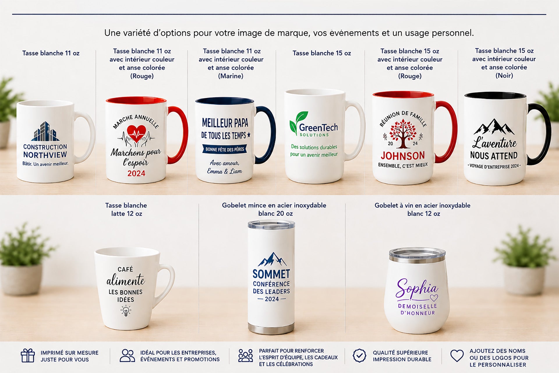 Tasses et gobelets personnalisés